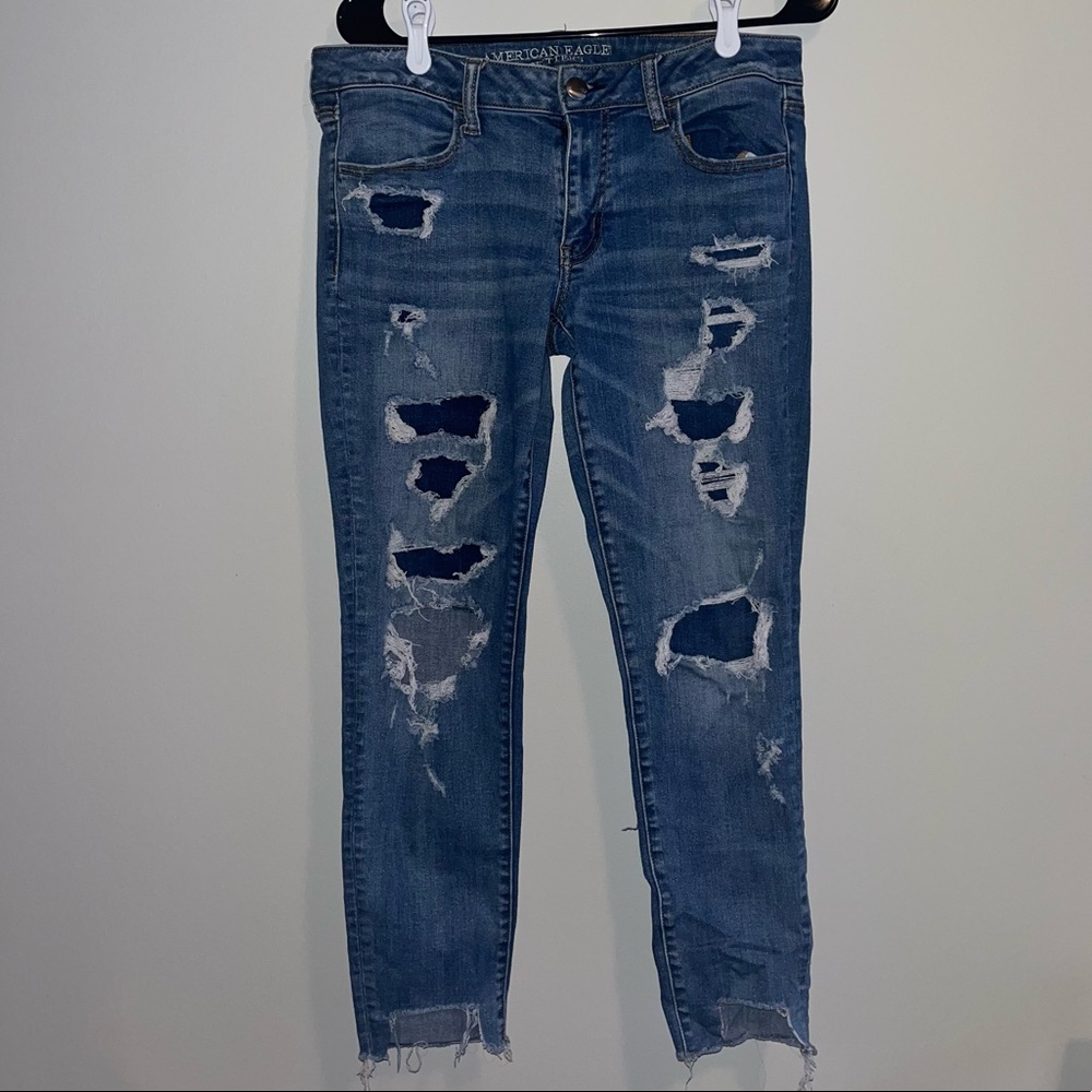 American Eagle Outfitters Medium Wash Ultra Distressed Jeans